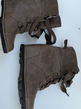 Brown Faux Fur Lined Slip-On Boot